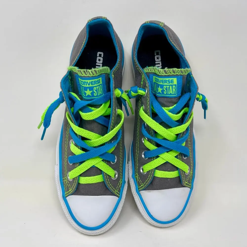 Converse All Star Kriss Cross Sneakers Womens Sz 7 Sporty Gray White J.6.8